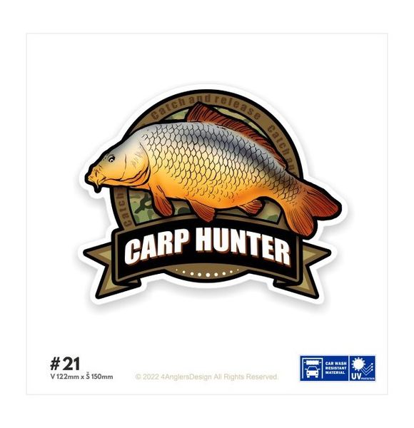 4ANGLERSDESIGN Samolepka 21 Carp Hunter