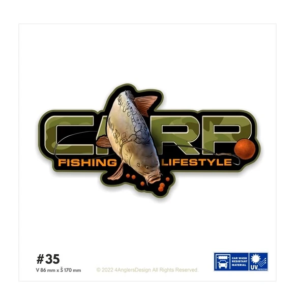 4ANGLERSDESIGN Samolepka 35 Carp Fishing Lifestyle