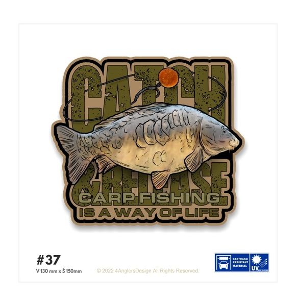 4ANGLERSDESIGN Samolepka 37 Catch & Release Carp Fishing Is A Way Of Life