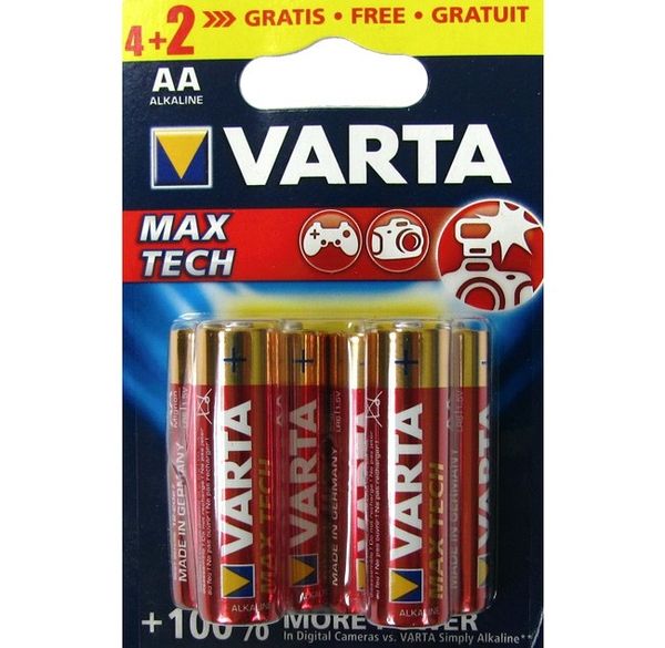 Baterky Varta Max Tech LR06 AA B4+2ks, 1,5V
