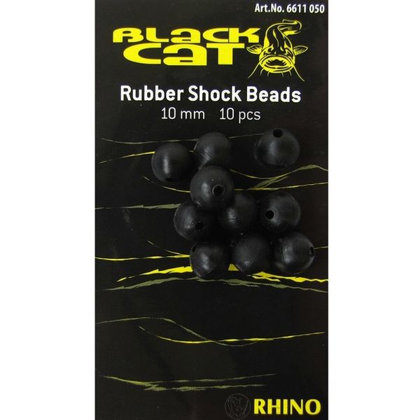 Black Cat Rubber Shock Bead 10mm 10ks