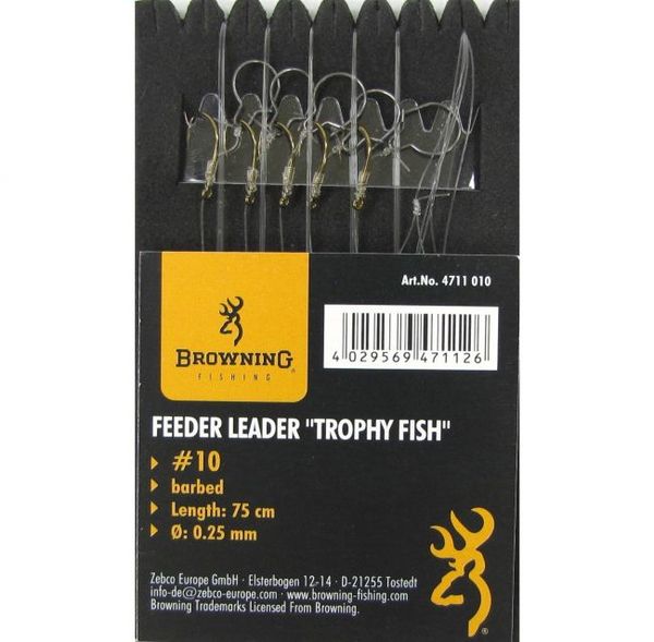 Browning Feeder leader "Trophy Fish" 0,25mm/č.10/75cm/5ks