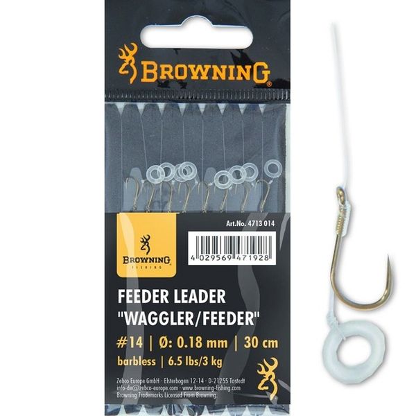 Browning Feeder leader Wagler/Feeder 0,18mm/č.12/30cm/8ks