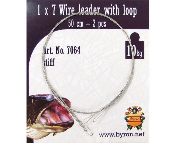Byron oceľové lanko 1x7 Wire Leader 50cm/10kg/2ks