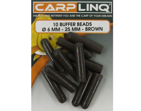 CarpLinq Buffer beads hnedá 6mm - 25mm / 10ks