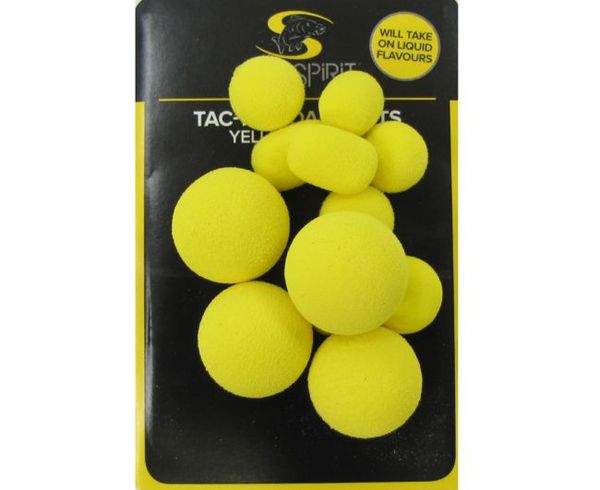Carp Spirit Tac Tics Foam Baits Yellow 12ks