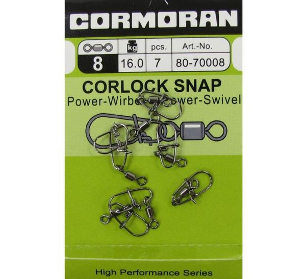 Cormoran karabinka s obratlíkom Corlock snap veľ.8/16kg/7ks