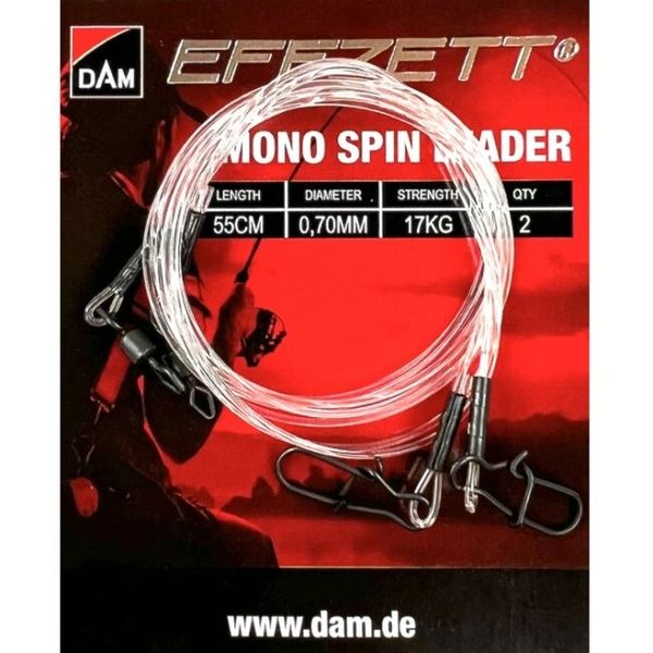 Dam Lanko Effzett Mono Spin Leader 2 ks 55cm 0,80mm 21kg