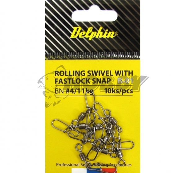 Delphin Rolling Swivel With Fastlock Snap B-01 14/4kg 10ks