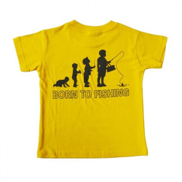 Detské tričko Doc Born To Fishing 110cm/4rokov-žlté
