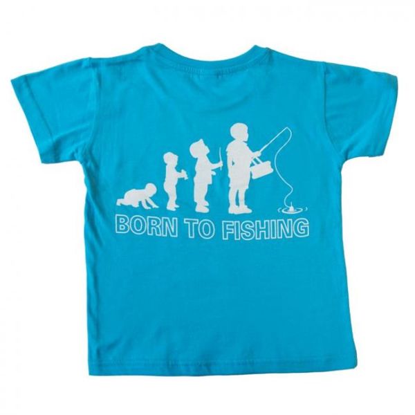 Detské tričko Doc Born To Fishing 110cm/4roky - modré