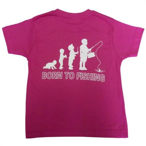Detské tričko Doc Born To Fishing 110cm/4roky - ružové