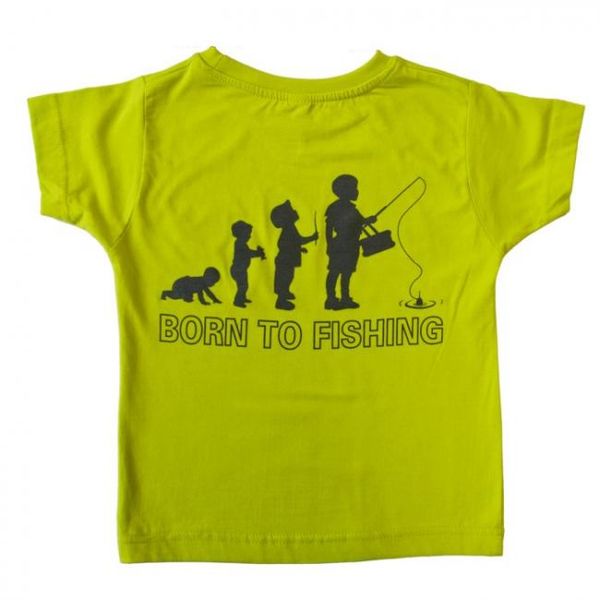 Detské tričko Doc Born To Fishing 146cm/10rokov-Neonovo zelené