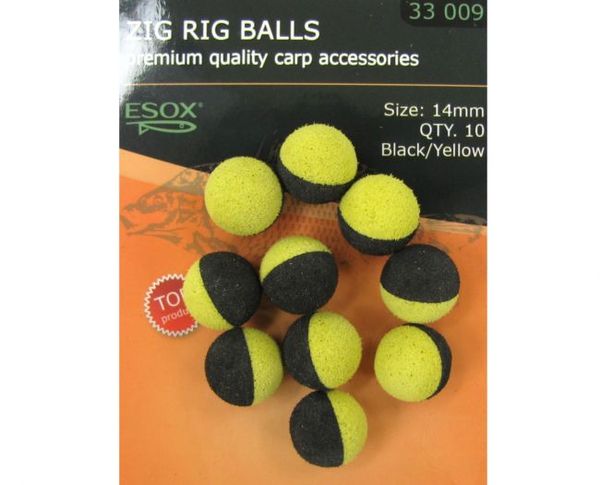Esox Zig Rig Balls Black-Yellow 14mm 10ks