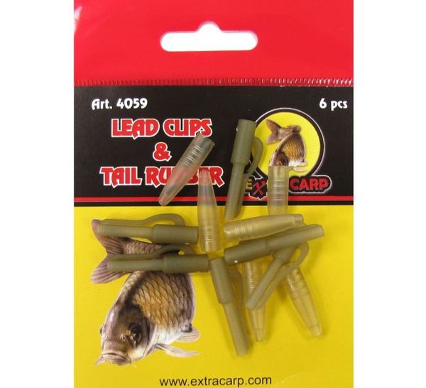 Extra Carp Lead Clip&Tail Rubber (6ks)