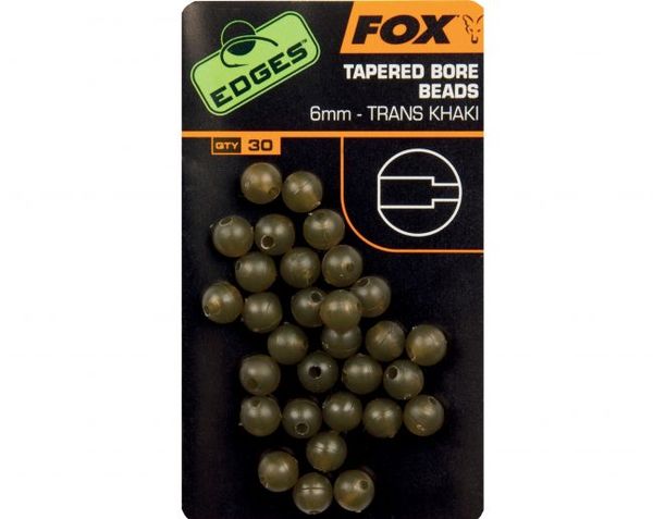 FOX Edges 6mm Tapered Bore Beads trans khaki/30ks