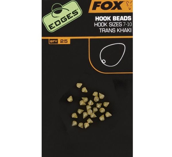 FOX Edges Hook Bead x 25 Size 7-10 - trans khaki
