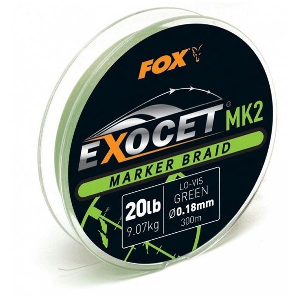 Fox Splietaná Šnúra Exocet MK2 Marker Braid 300 m Green 0,18 mm 9,07 kg