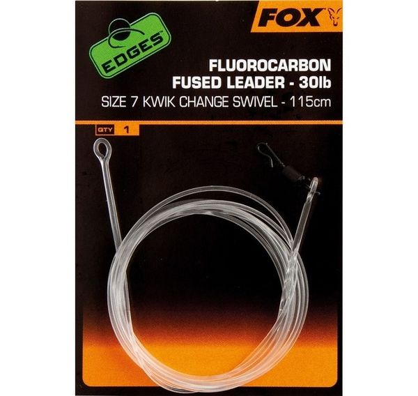 FOX Fluorocarbon Fused leader 30lb - size 7 kwik change swivel 115cm