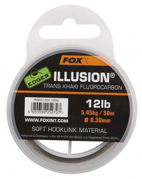 FOX Illusion Fluorocarbon Soft 0,30mm 12lb/5,45kg/50m Trans Khaki