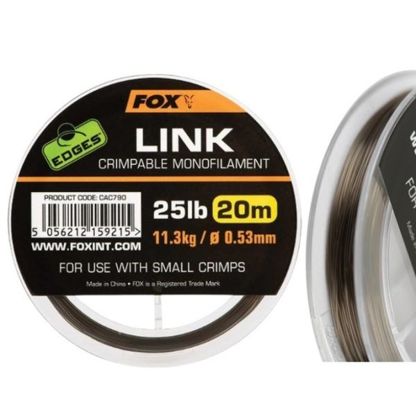 Fox Náväzcový Vlasec Edges Link Trans Khaki Mono 0,53 mm 25 lb 20 m