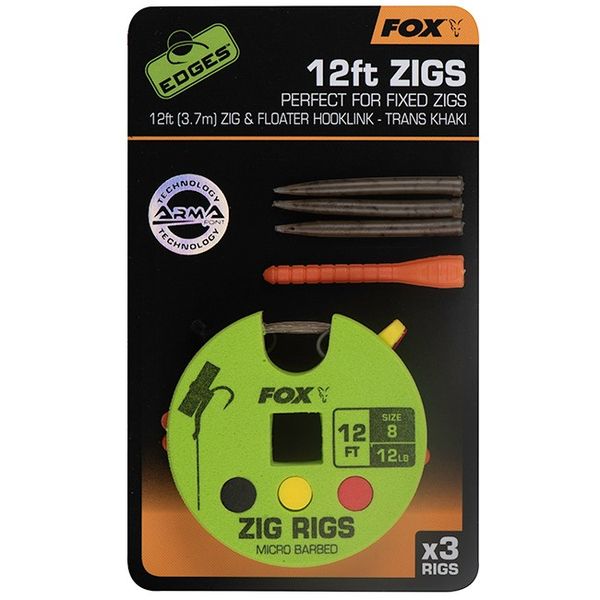 Fox Náväzec Zig Rigs 12 FT 3.7 m v.8 12 lb 3ks