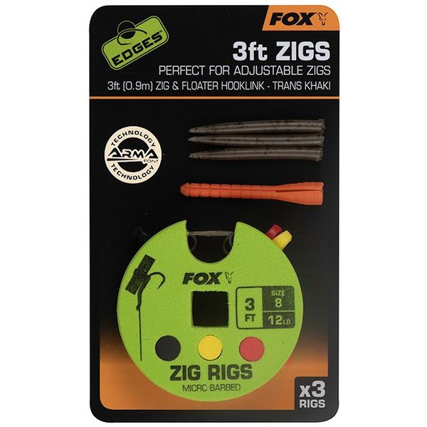 Fox Náväzec Zig Rigs 3 FT 0,9 m v.8 12 lb 3ks