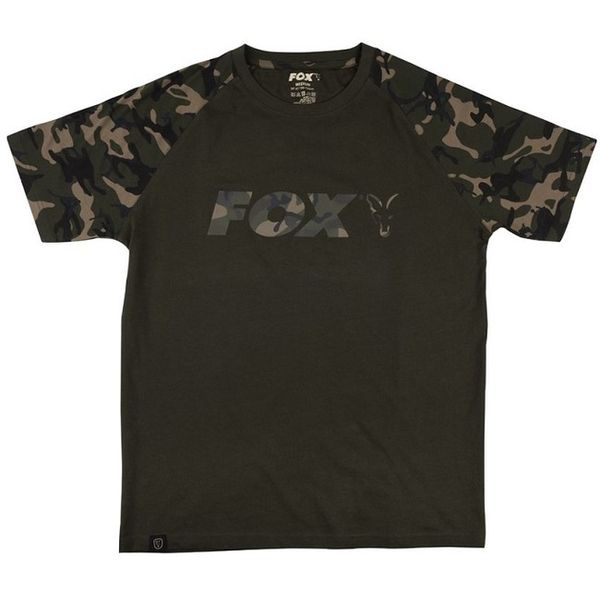 FOX Raglan Camo Khaki Chest Print T-Shirt L