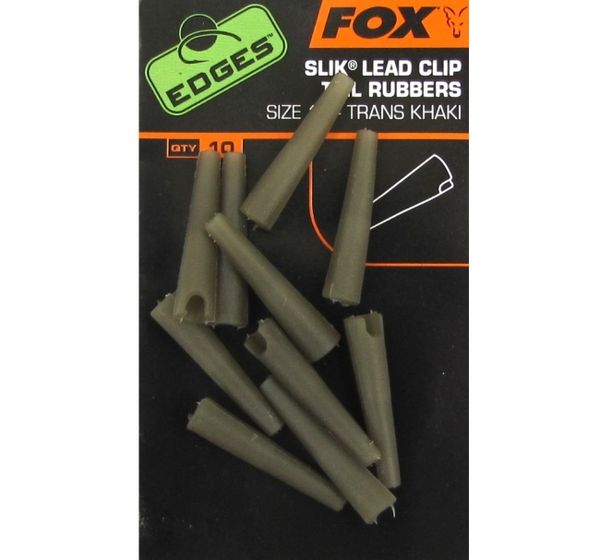 Fox Silk Lead Clip Tail Rubbers Trans Khaki 10 10ks