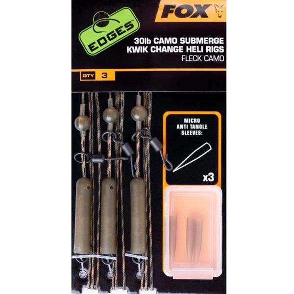 Fox Submerge 40lb Heli Rigs Kwik Change Camo Kit 3x