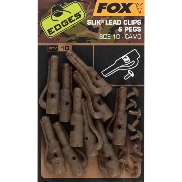 Fox Závesky Edges Camo Silk Lead Clips & Pegs veľkosť 10 (10 ks)