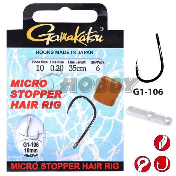 Gamakatsu BKS-Micro Stopper Hair Rig veľ.08/0,20mm/15cm/6ks