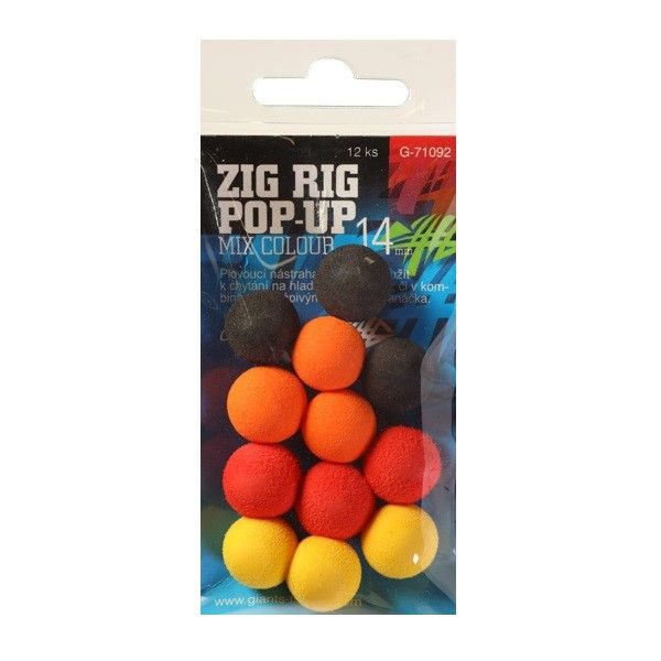 Giants Fishing Penové boilie Zig Rig Pop-Up mix color 14mm/12ks