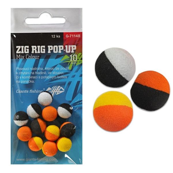 Giants Fishing Penové boilie Zig Rig Pop-Up Mix colour 14mm/12ks