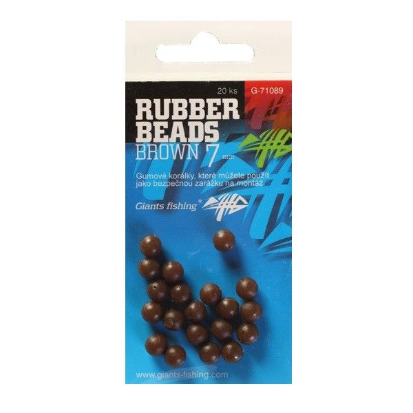 Giants Fishing Rubber Beads 4mm/20ks Transparent Brown