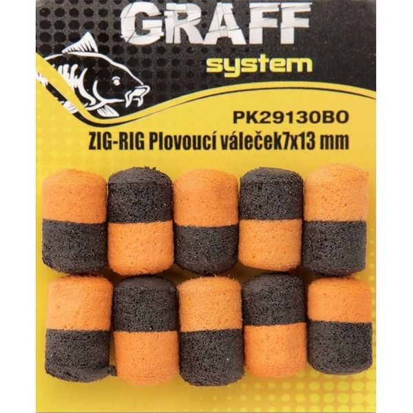 Graffishing ZIG-RIG valčeky 7x13mm 10ks čierna-oranžová