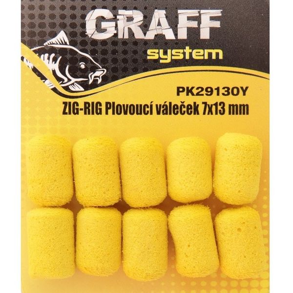 Graffishing ZIG-RIG valčeky 7x13mm 10ks žltá