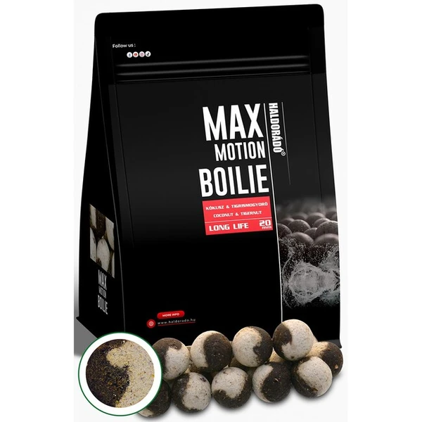 Haldorádó MAX MOTION Boilie Long Life 20 mm 800 g Kokos + Tigrí orech
