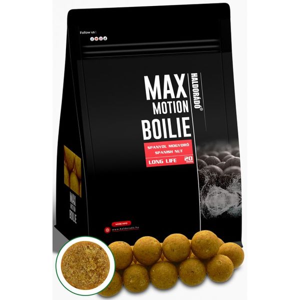 Haldorádó MAX MOTION Boilie Long Life 20 mm 800 g Španielský lieskový orech