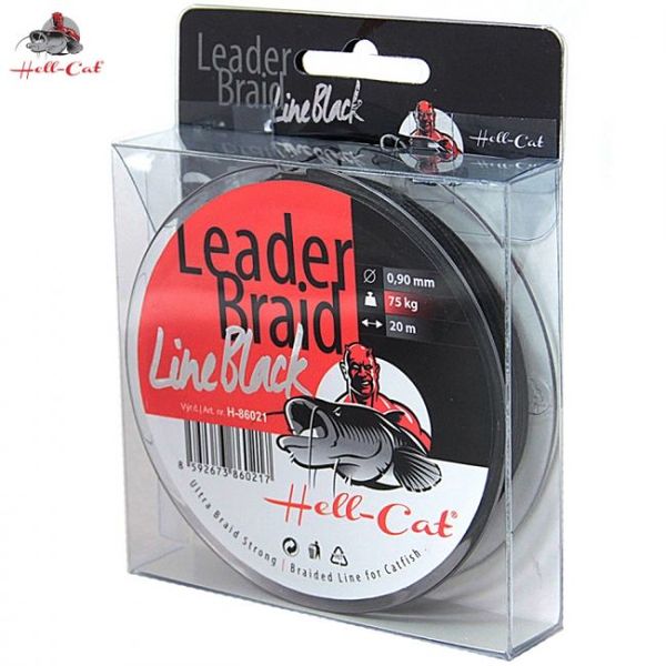 Hell Cat Nadväzcová šňúra Leader Braid Line Black 0,90mm/75kg/20m