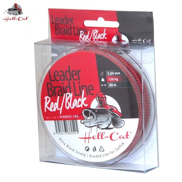 Hell Cat šnúra Leader Braid Line Red/Black 1,20mm 100kg 20m