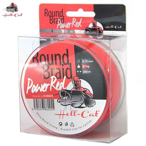 Hell Cat Šnúra Round Braid Power Red 0,60mm/75kg/200m