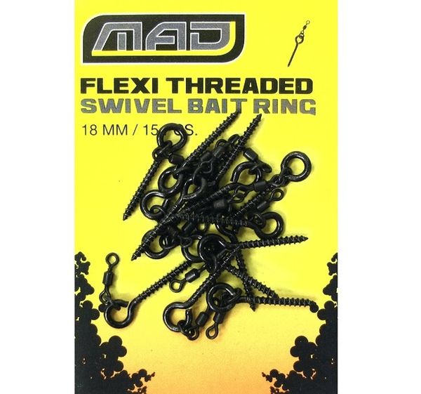 MAD Flexi Threaded Swivel Baits Rings 18mm/15ks