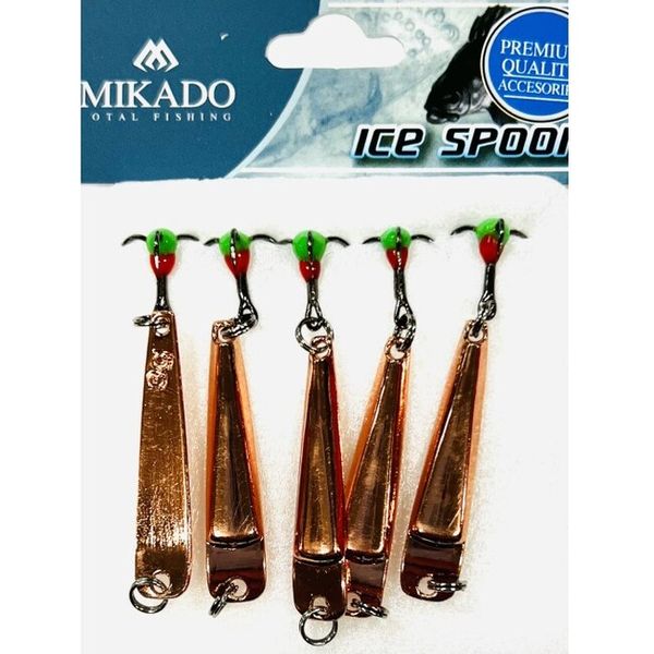 Mikado Blyskáč ICE SPOON - ICE 14 3,8cm / 3g (medený) - 5ks