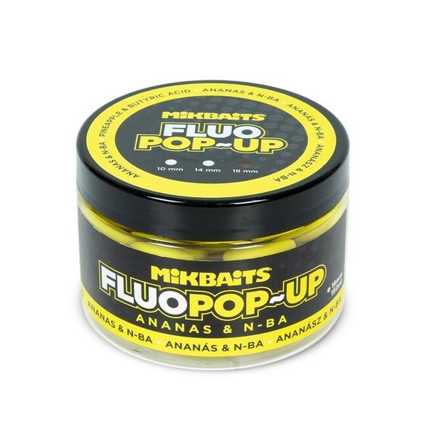 Mikbaits Fluo Pop Up Ananás N-BA 18mm 150 ml