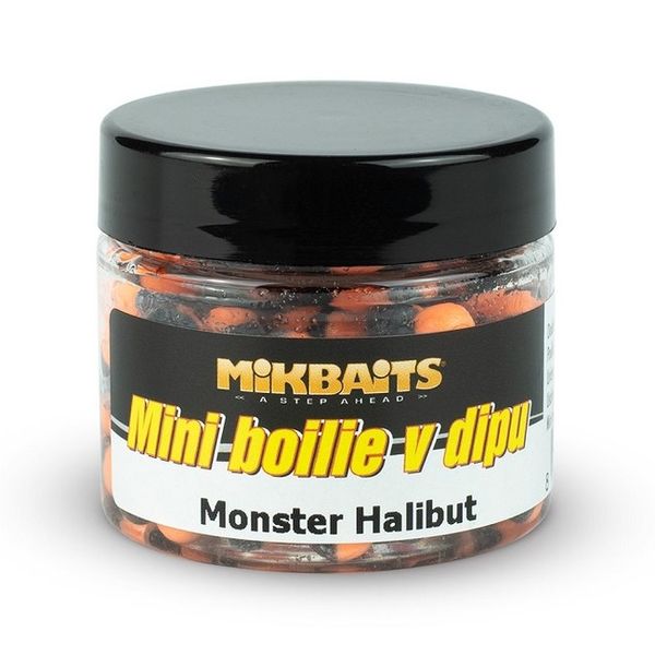 MikBaits Mini Boilie v Dipe Monster Halibut 50ml