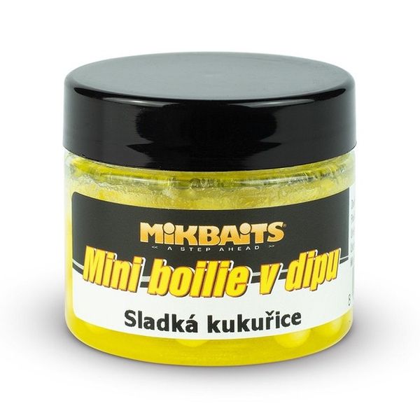 MikBaits Mini Boilie v Dipe Sladká Kukurica 50ml