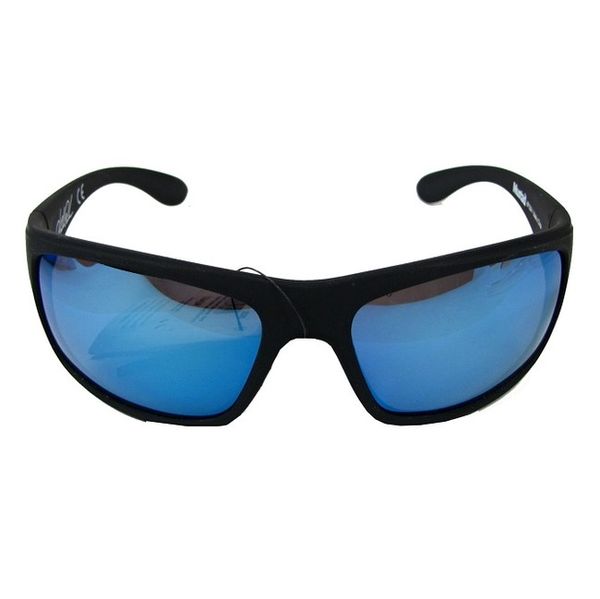 Mustad Polarized Sunglasses - Black Frame / Smoke Lens with Blue Revo
