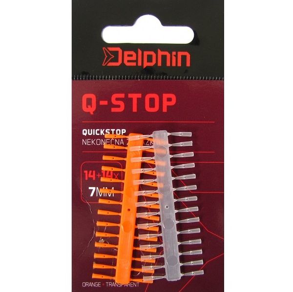Nekonečná zarážka Delphin Q-STOP 7mm transparentná+oranžová
