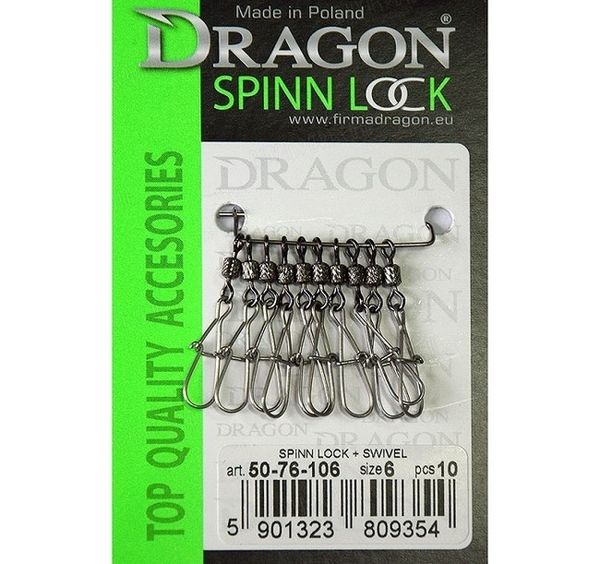 Obratlík s karabínkou Dragon Spinn Lock v.8, 12kg 10 ks
